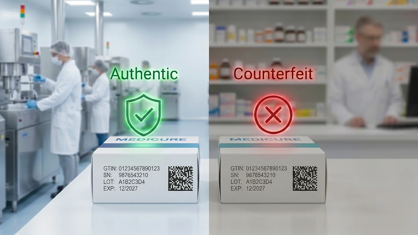 Visually identical packaging... but one product is counterfeit.