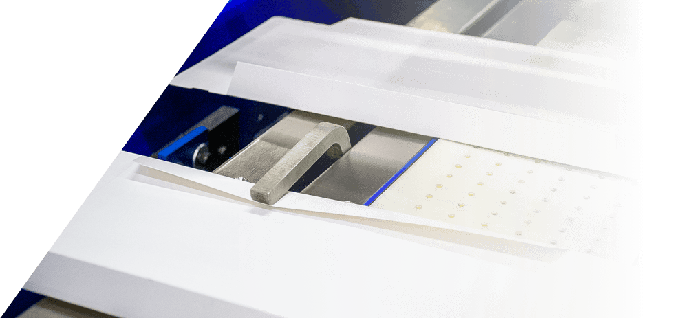 The BF-100 Back Fold module is engineered for high-speed precise folding of a wide range of products.